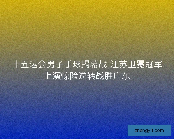 十五运会男子手球揭幕战 江苏卫冕冠军上演惊险逆转战胜广东